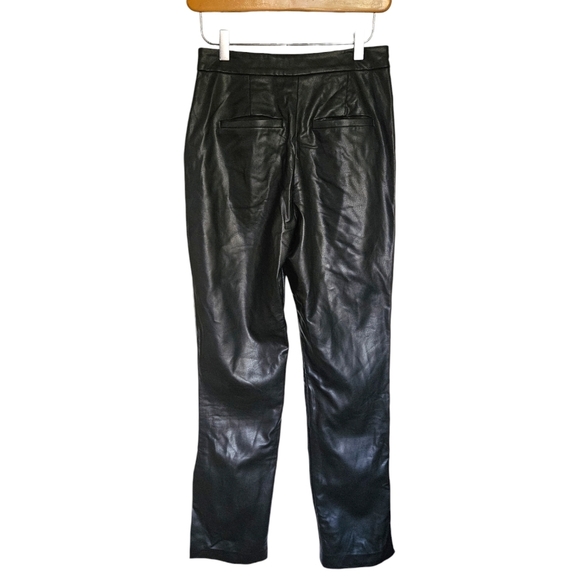 Oak + Fort black faux leather side slit pants - Picture 6 of 9